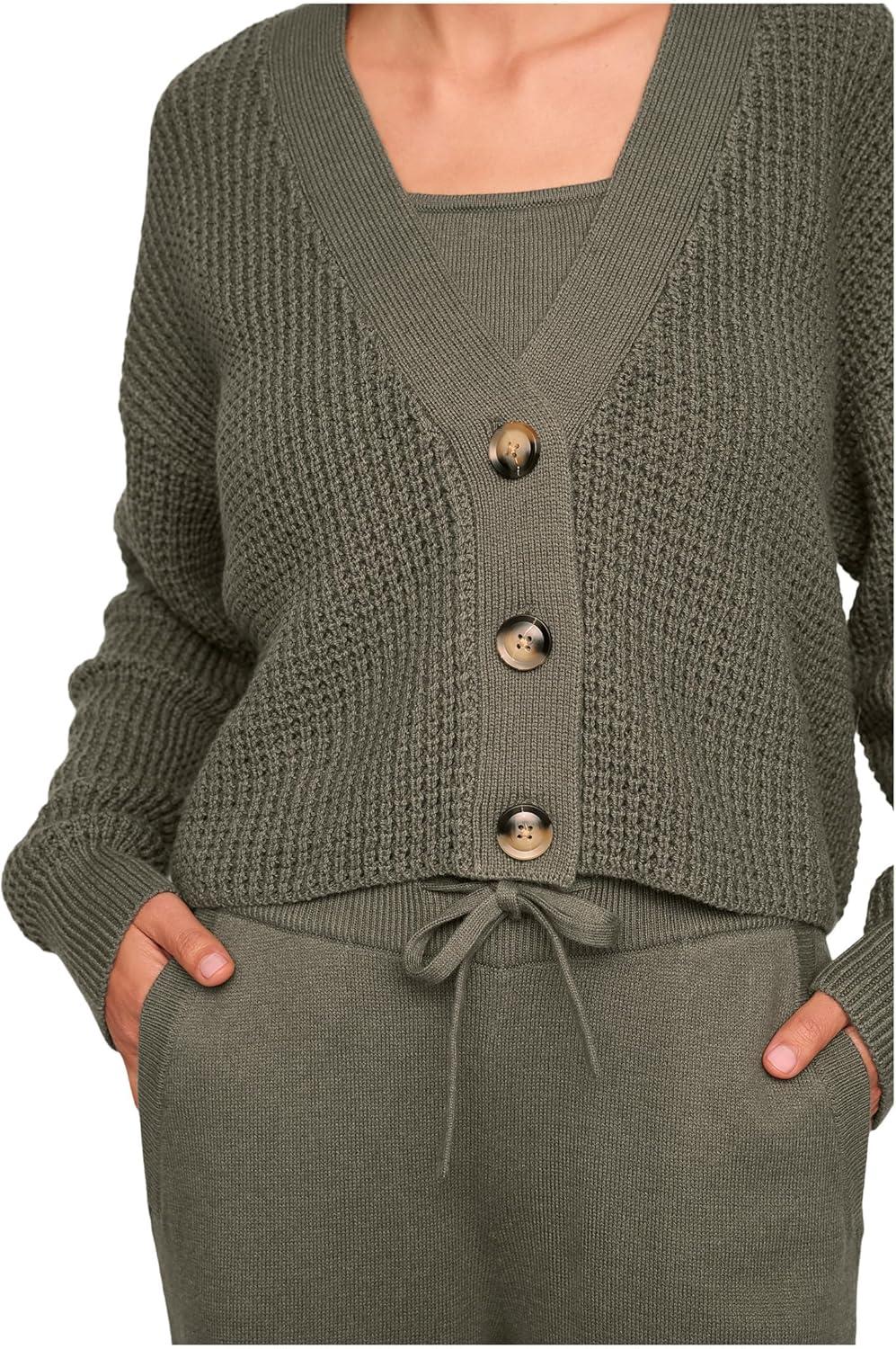 image:imageEberjey Womens The Cropped CardiganSmokey Olive