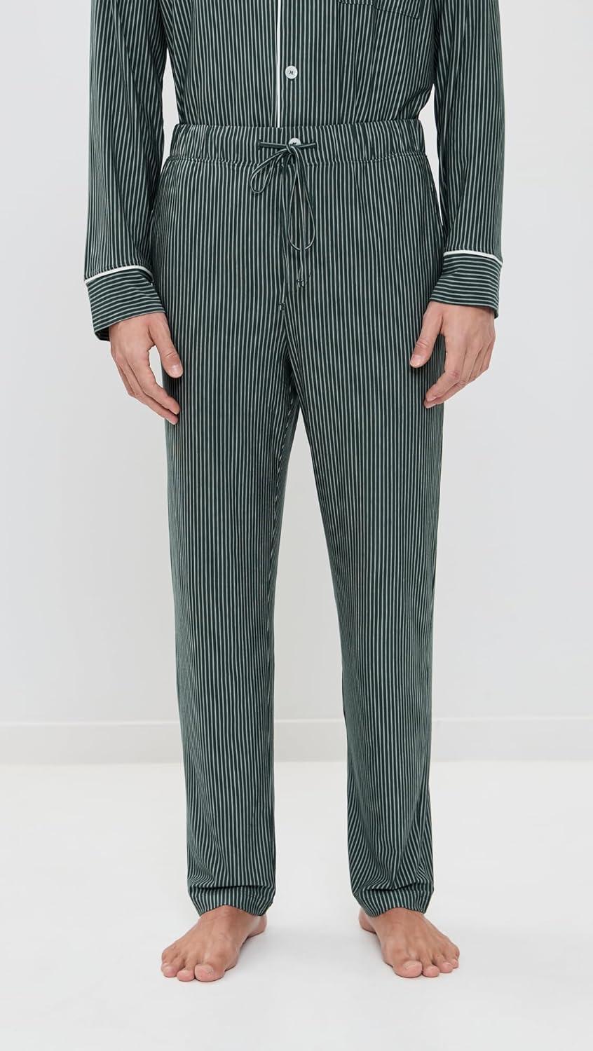image:imageEberjey mens William Printed Pj SetDuo Stripe PineIvory
