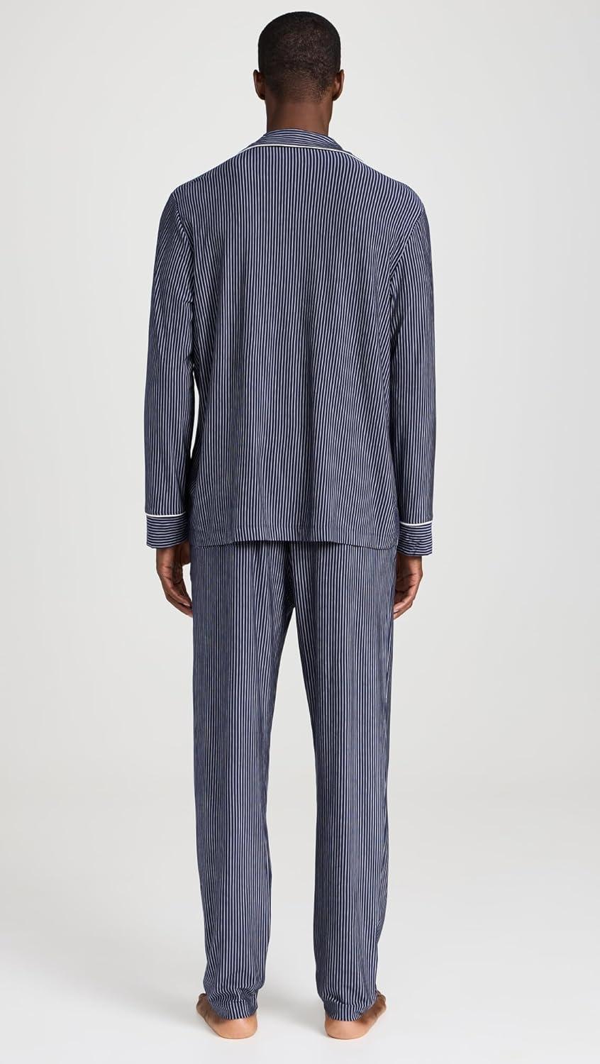image:imageEberjey mens William Printed Pj SetDuo Stripe True NavyIvory