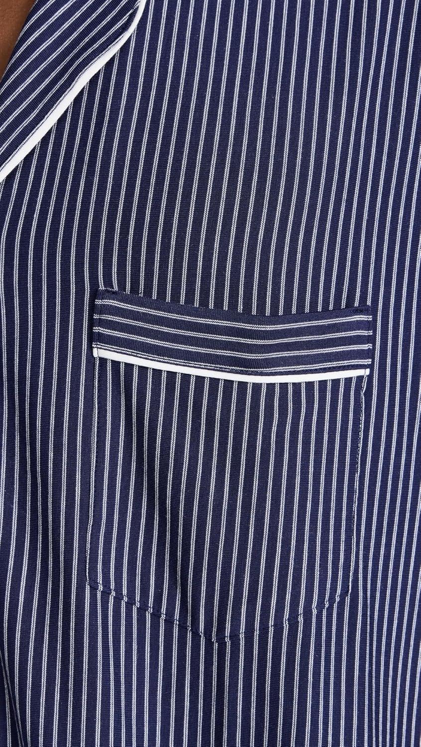 image:imageEberjey mens William Printed Pj SetDuo Stripe True NavyIvory