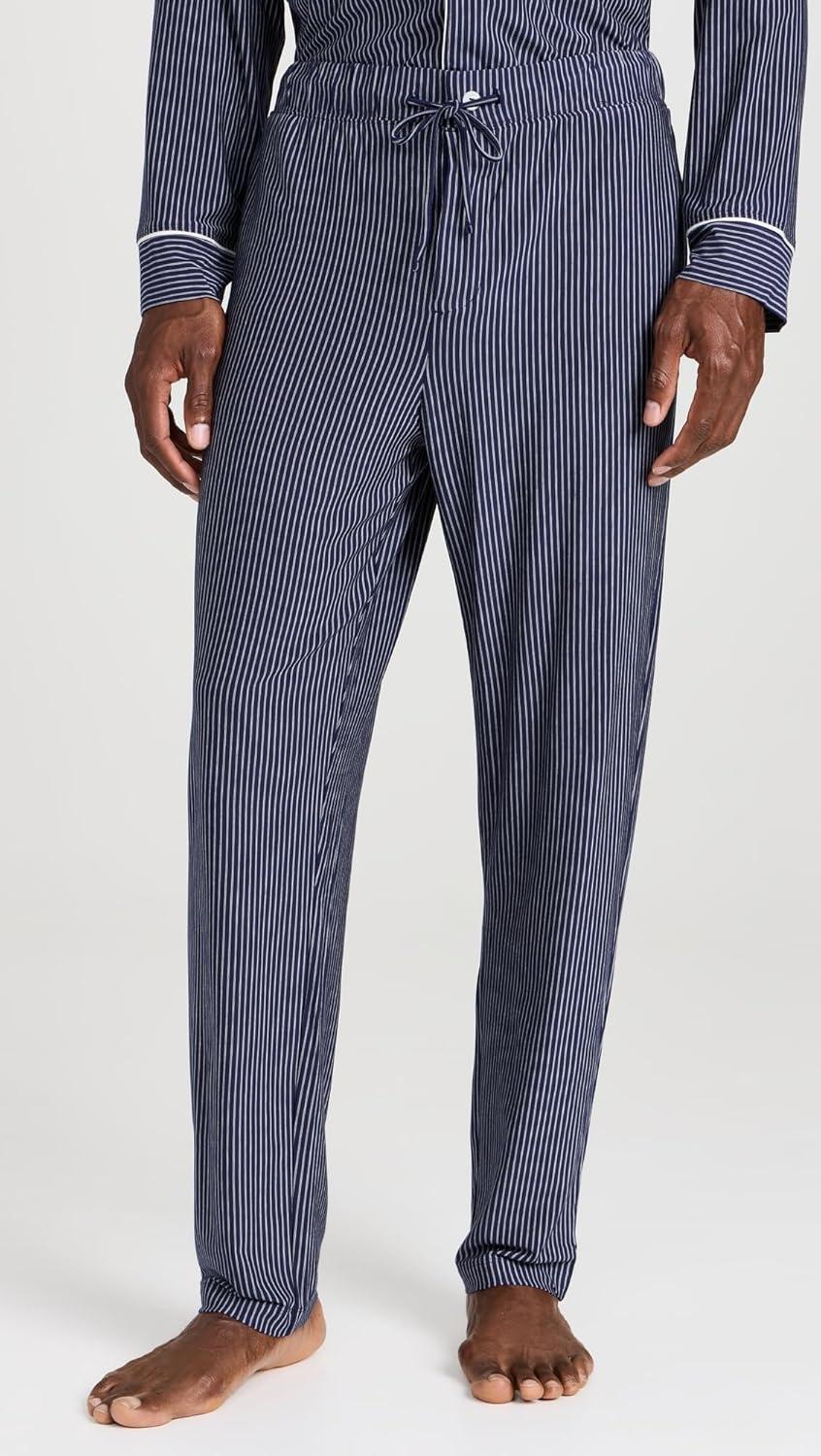 image:imageEberjey mens William Printed Pj SetDuo Stripe True NavyIvory