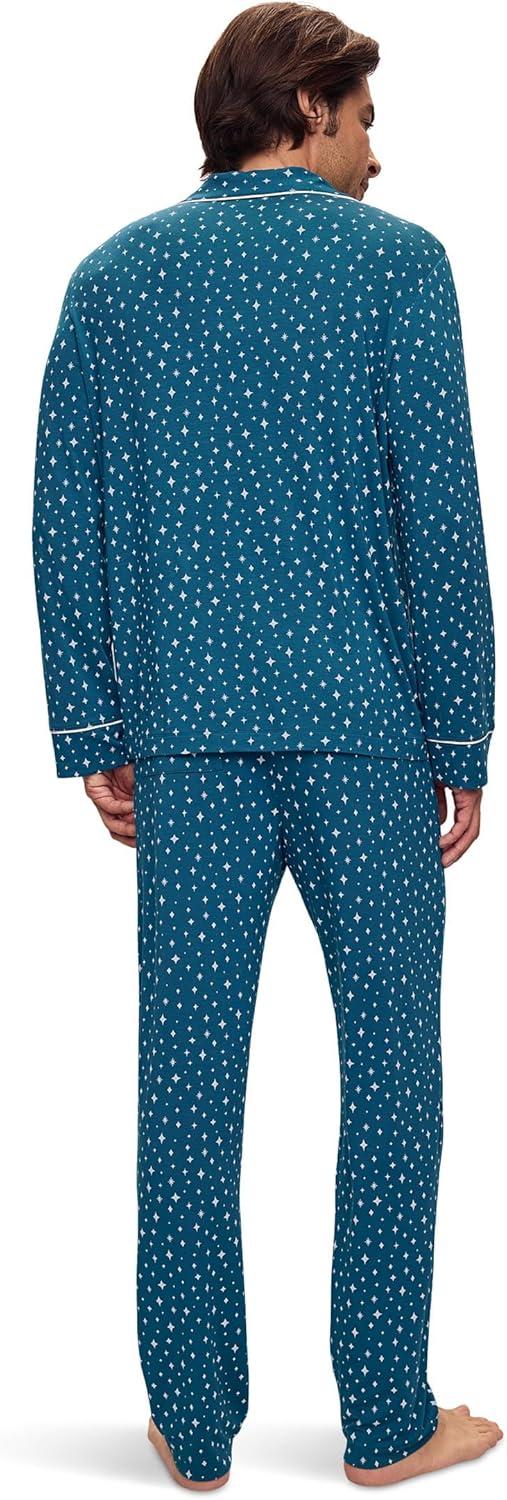 image:imageEberjey mens William Printed Pj SetFestive Lights SapphireIvory