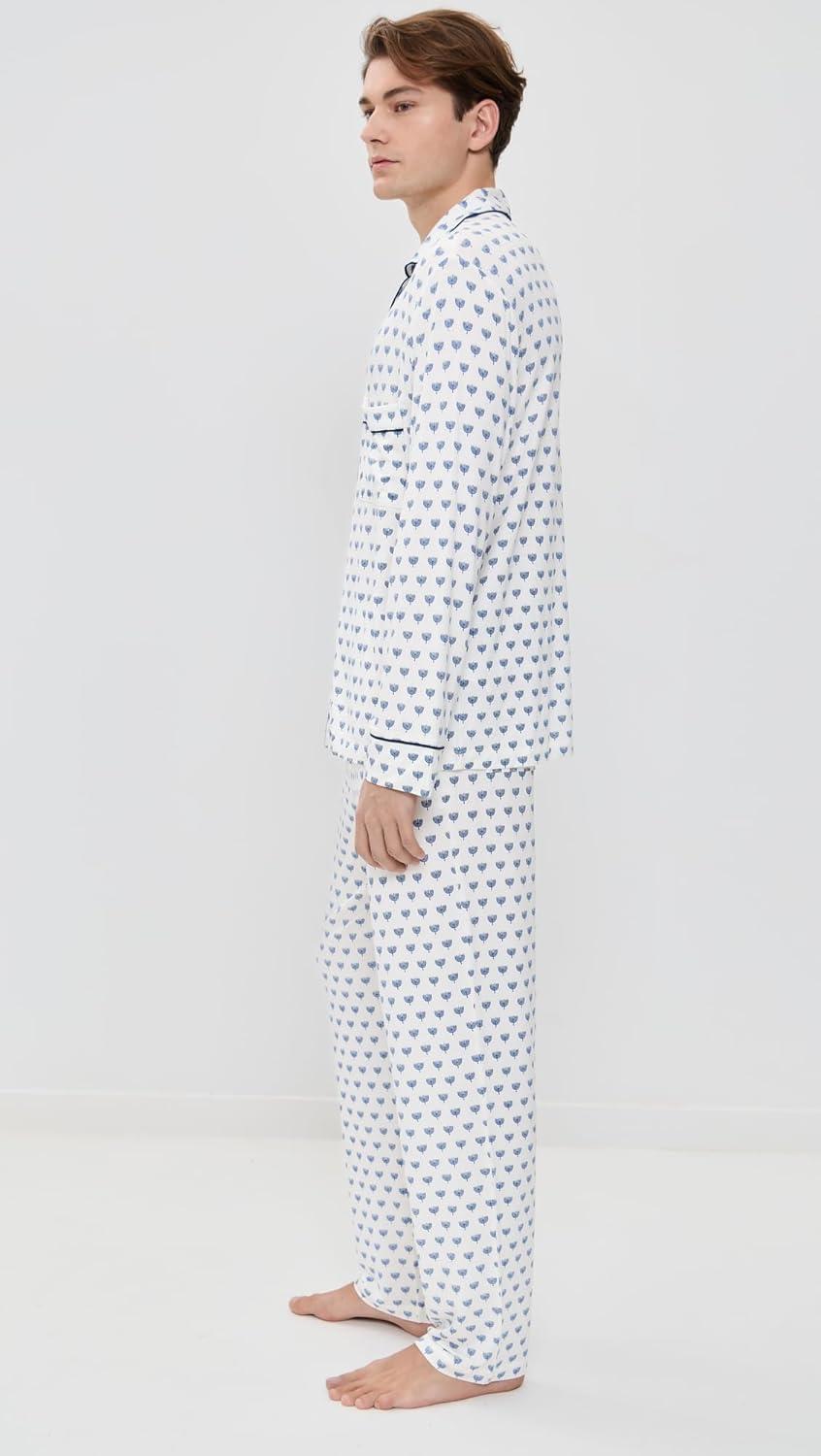 image:imageEberjey mens William Printed Pj SetHannukah Glow Nouvean NavyNy