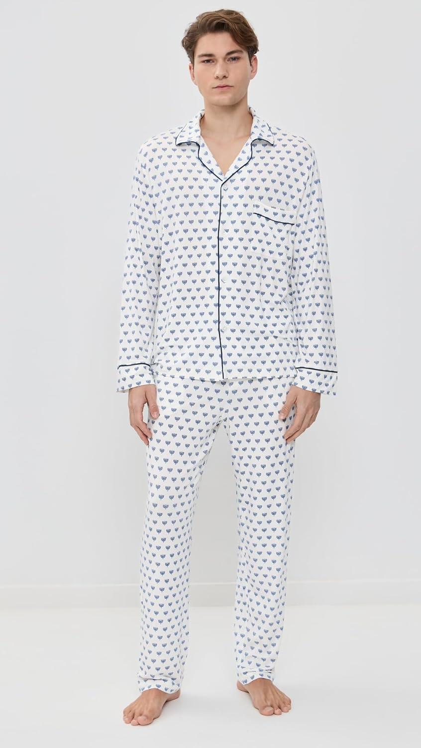 image:imageEberjey mens William Printed Pj SetHannukah Glow Nouvean NavyNy
