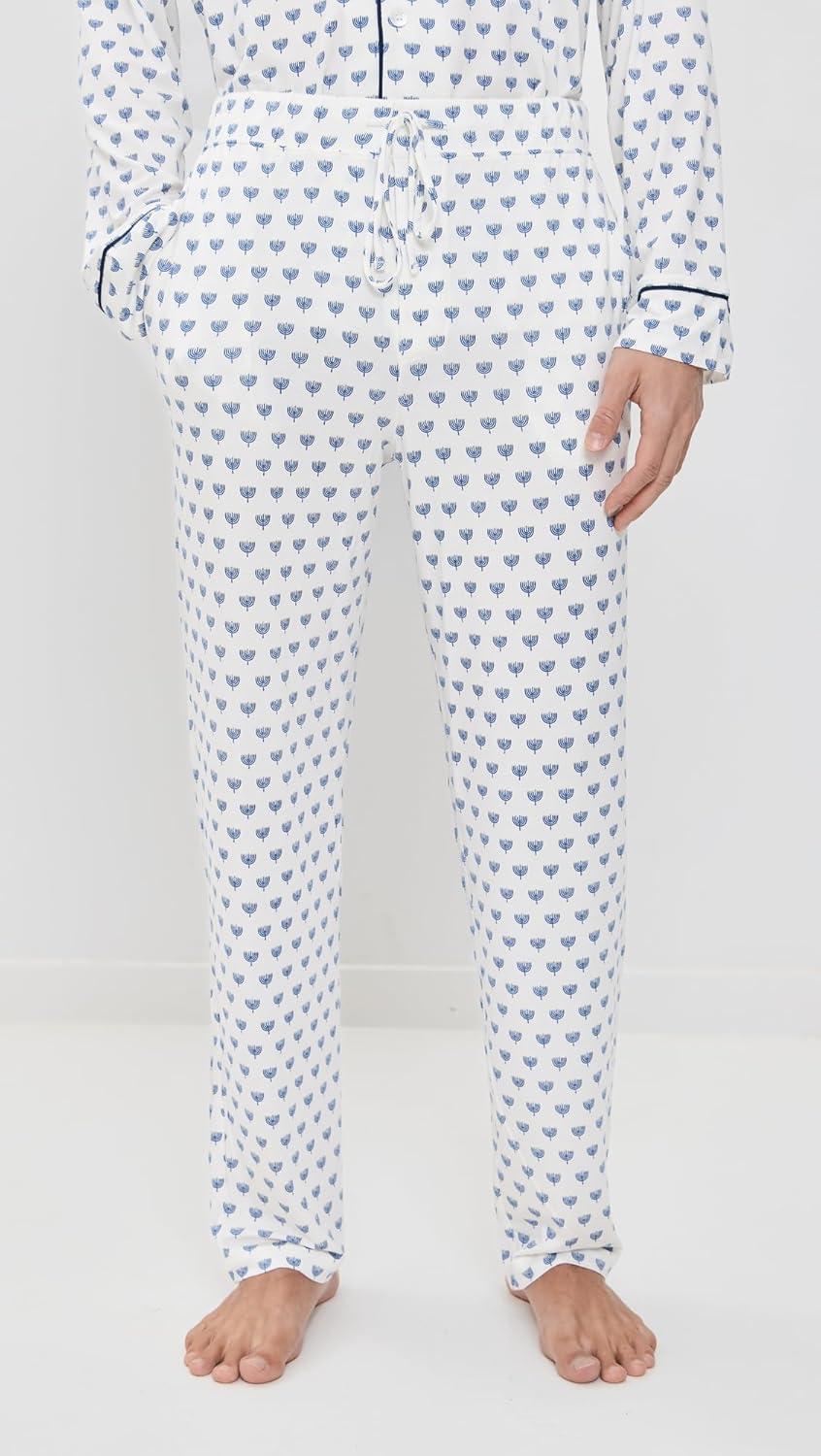 image:imageEberjey mens William Printed Pj SetHannukah Glow Nouvean NavyNy