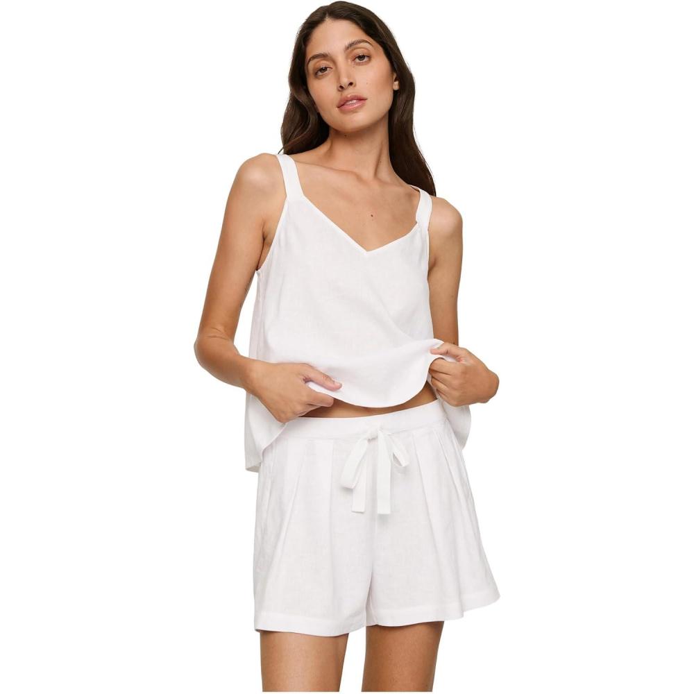 image:imageEberjey Womens Linen Blend Relaxed ShortsWhite