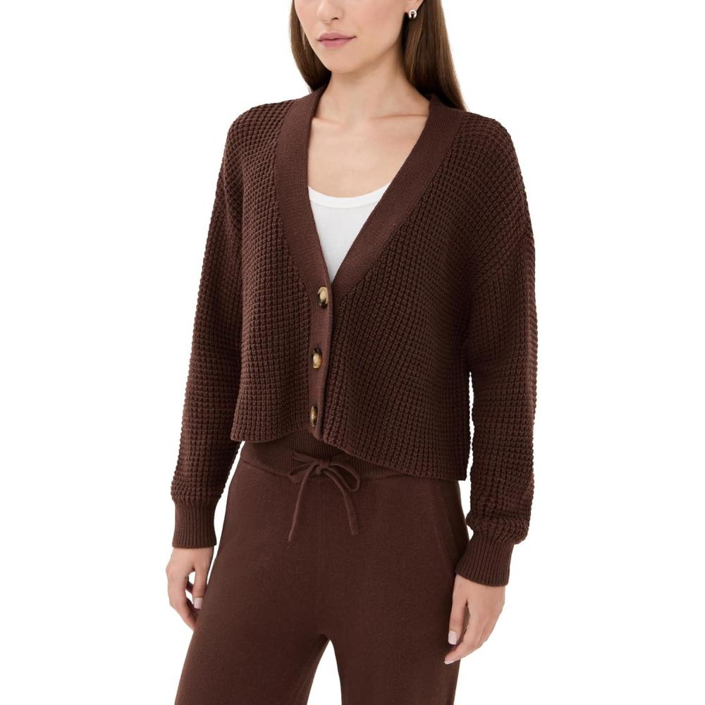 image:imageEberjey Womens The Cropped CardiganChocolate