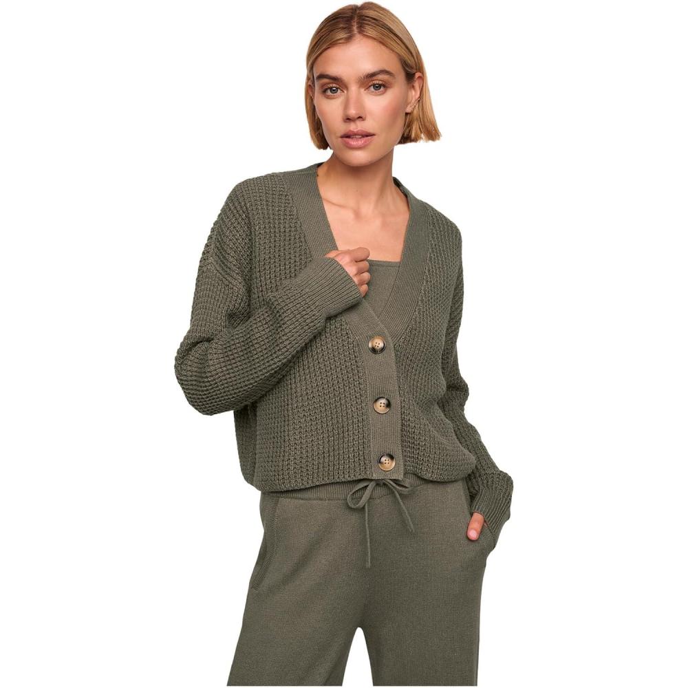 image:imageEberjey Womens The Cropped CardiganSmokey Olive