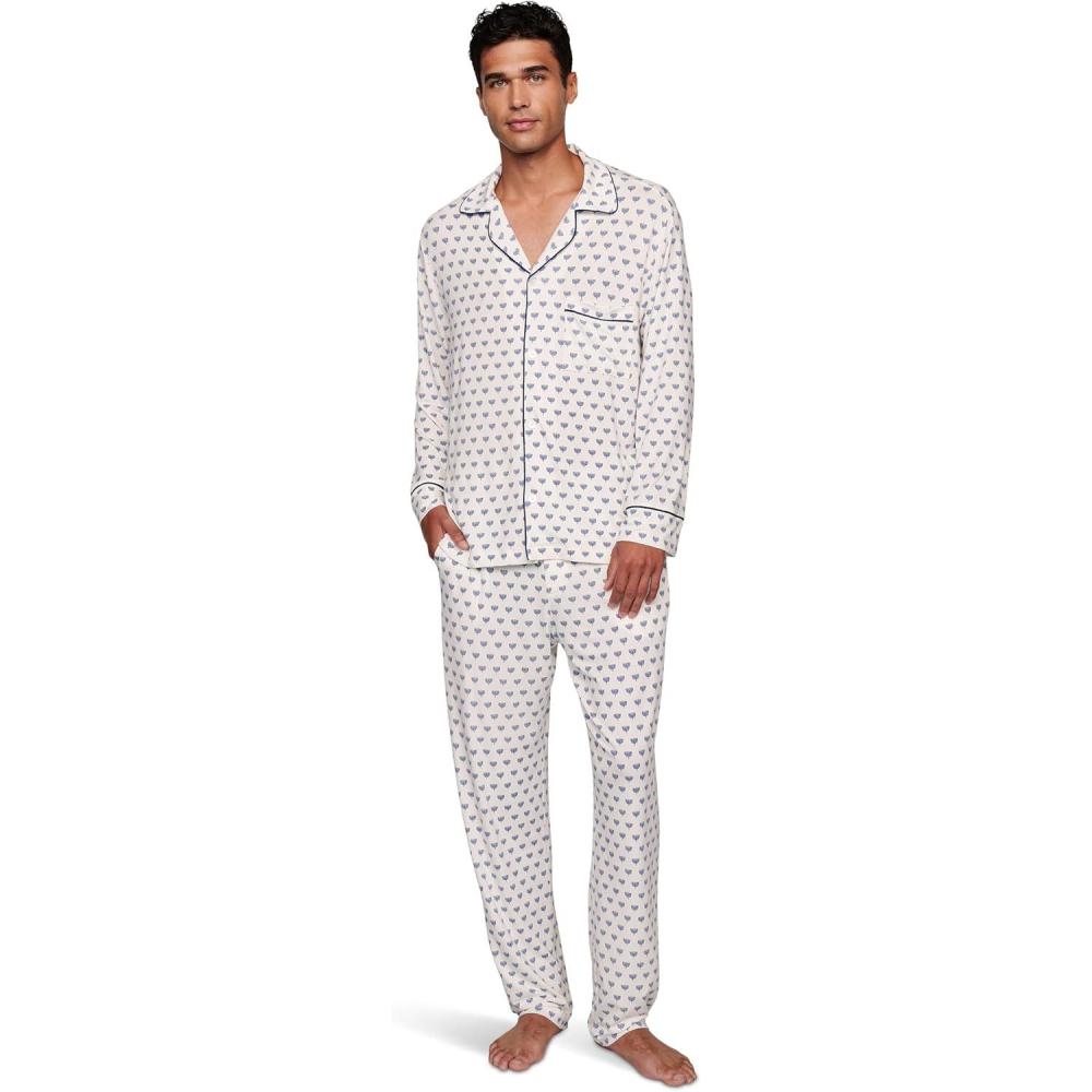 image:imageEberjey mens William Printed Pj SetHannukah Glow Nouvean Navy