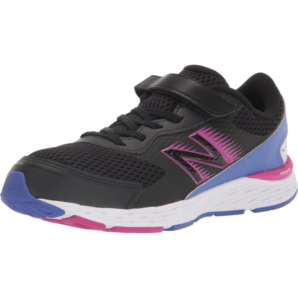 image:imageNew Balance Kids 680 V6 Hook and Loop Running ShoeBlackMagenta PopAura