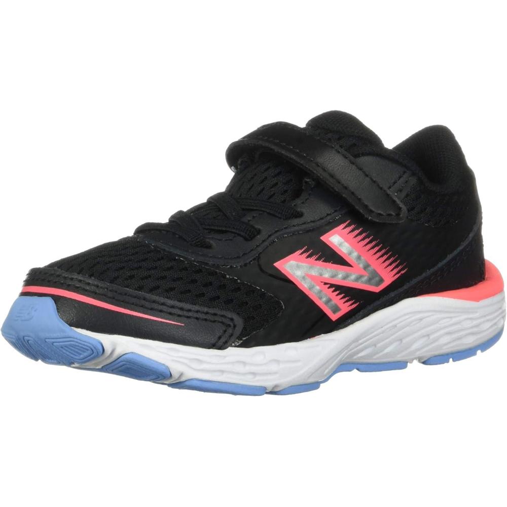 image:imageNew Balance Kids 680 V6 Hook and Loop Running ShoeBlackTahitian PinkTeam Carolina