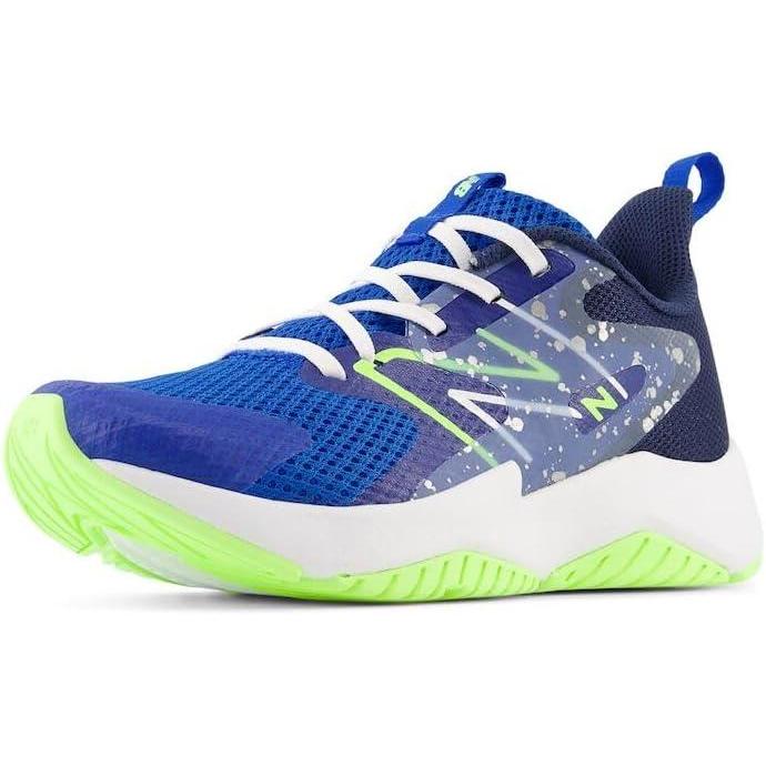 image:imageNew Balance unisexchild Rave Run V2 LaceupTeam RoyalBlue OasisBleached Lime Glo
