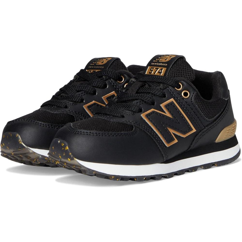 image:imageNew Balance Kids 574 V1 LaceUp SneakersBlackGold