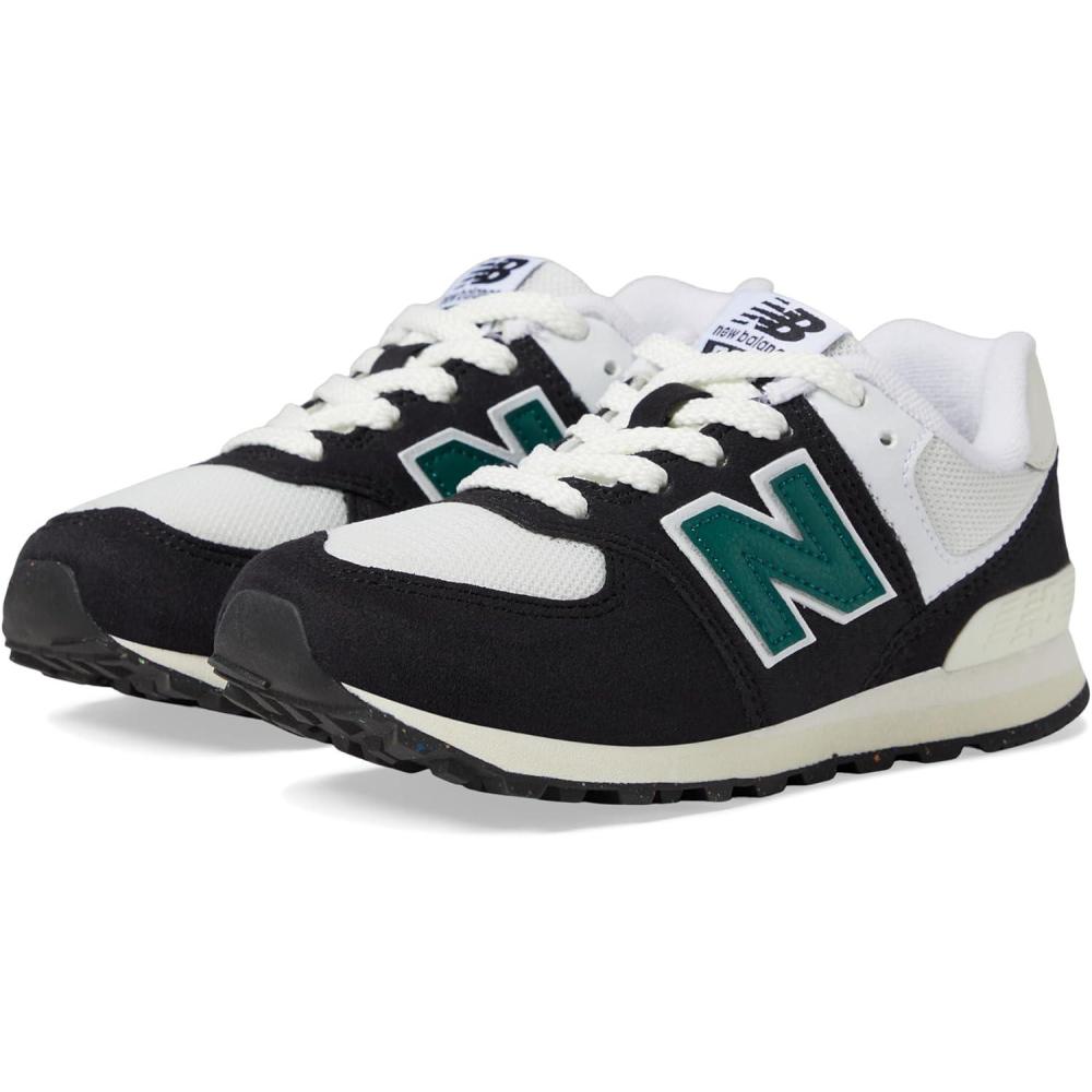 image:imageNew Balance Kids 574 V1 LaceUp SneakersBlackMarsh Green