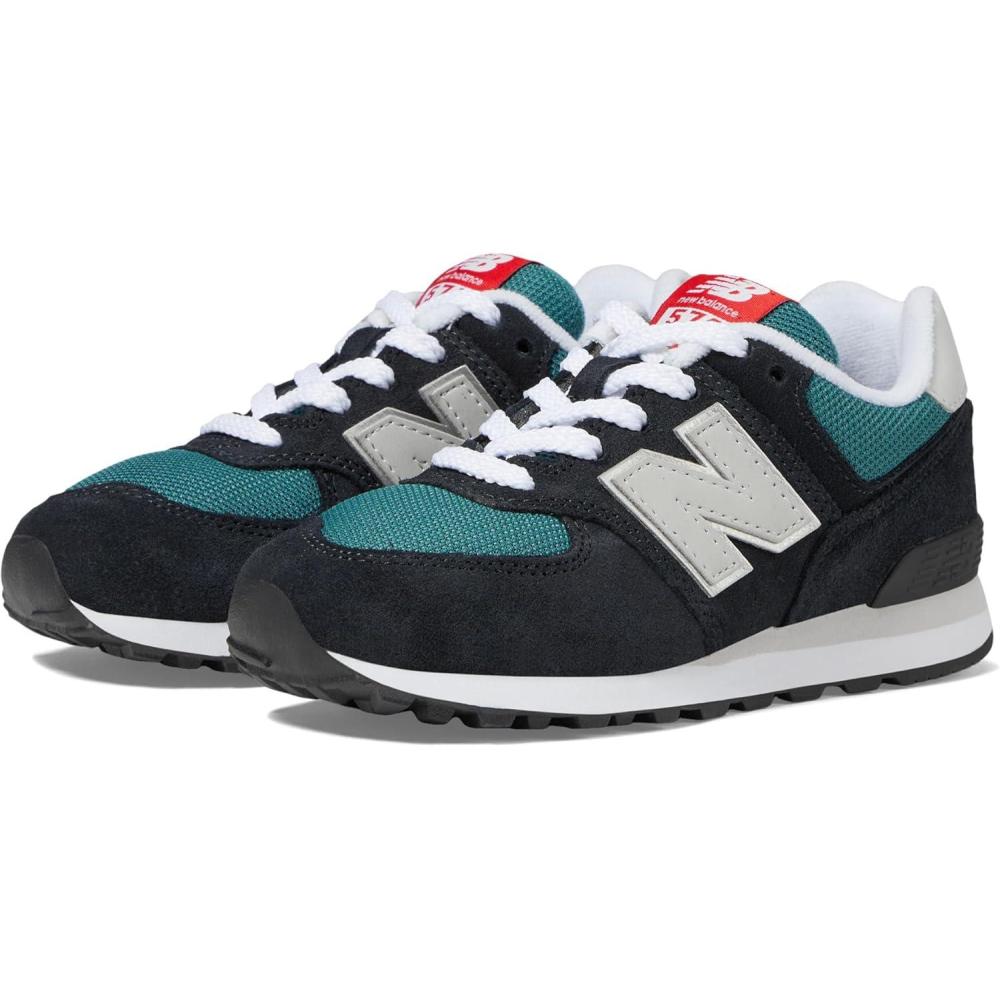 image:imageNew Balance Kids 574 V1 LaceUp SneakersBlackNew Spruce