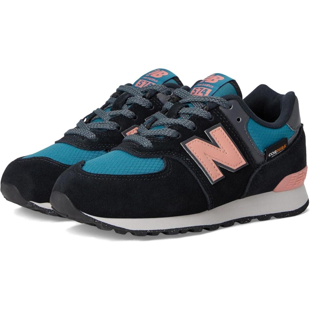 image:imageNew Balance Kids 574 V1 LaceUp SneakersBlackOmega Pink