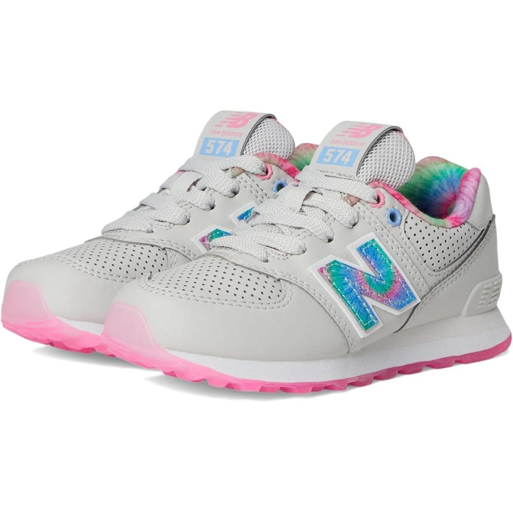 image:imageNew Balance Kids 574 V1 LaceUp SneakersGrey MatterSignal Pink