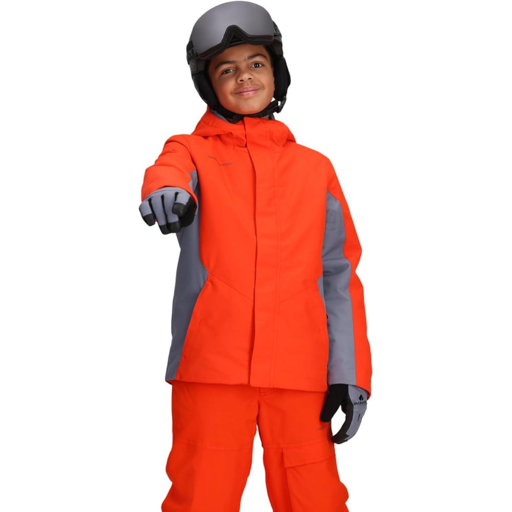image:imageObermeyer Boys Ryder Ski Jacket Insulated and Waterproof Breathable for Skiing and SnowboardOrange High Kick