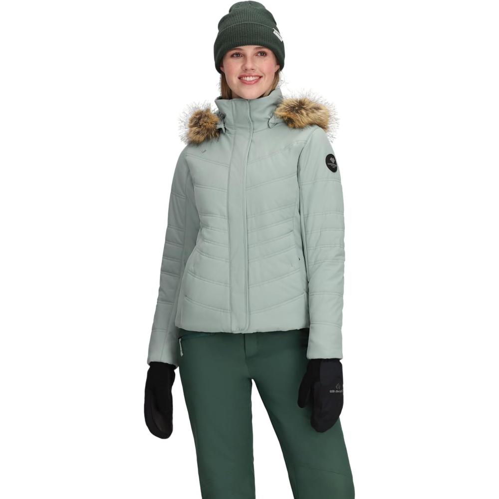 image:imageObermeyer Womens Tuscany II Winter Jacket Insulated and Waterproof Breathable for Snow and SkiGreen Grey Summit Sage