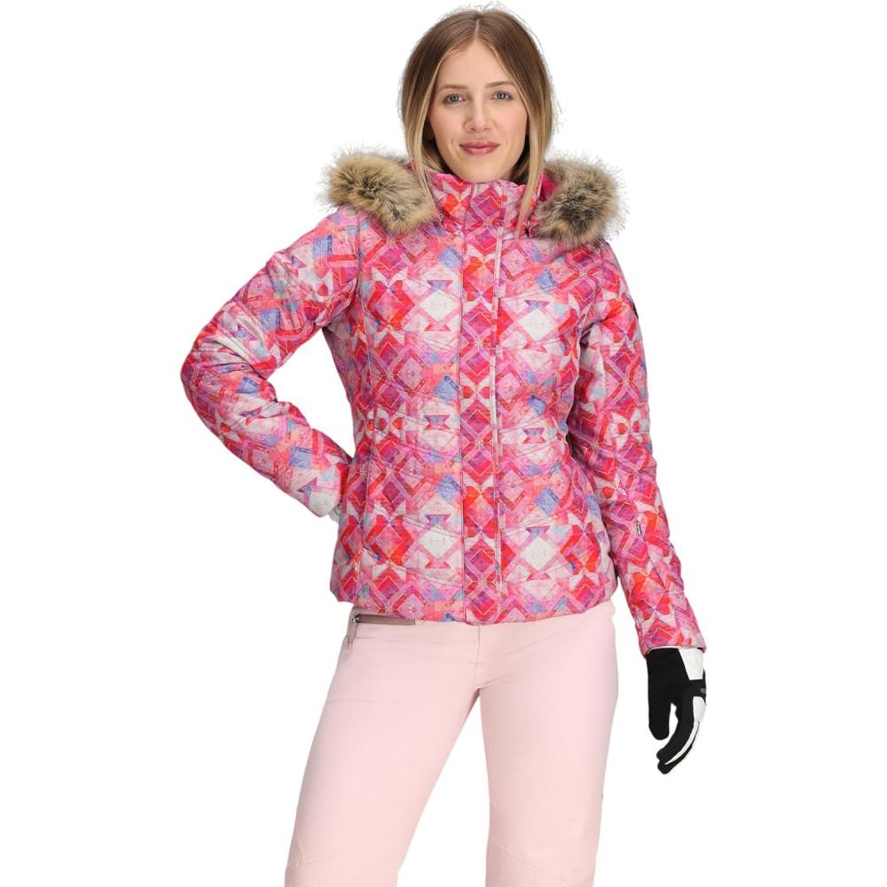 image:imageObermeyer Womens Tuscany II Winter Jacket Insulated and Waterproof Breathable for Snow and SkiPink Mosaic Hype