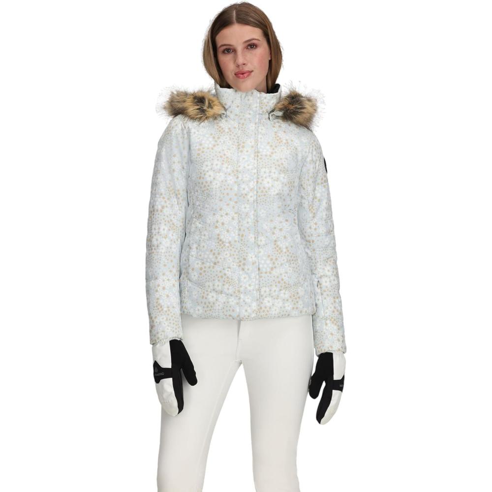 image:imageObermeyer Womens Tuscany II Winter Jacket Insulated and Waterproof Breathable for Snow and SkiWhite Daylight Meadow