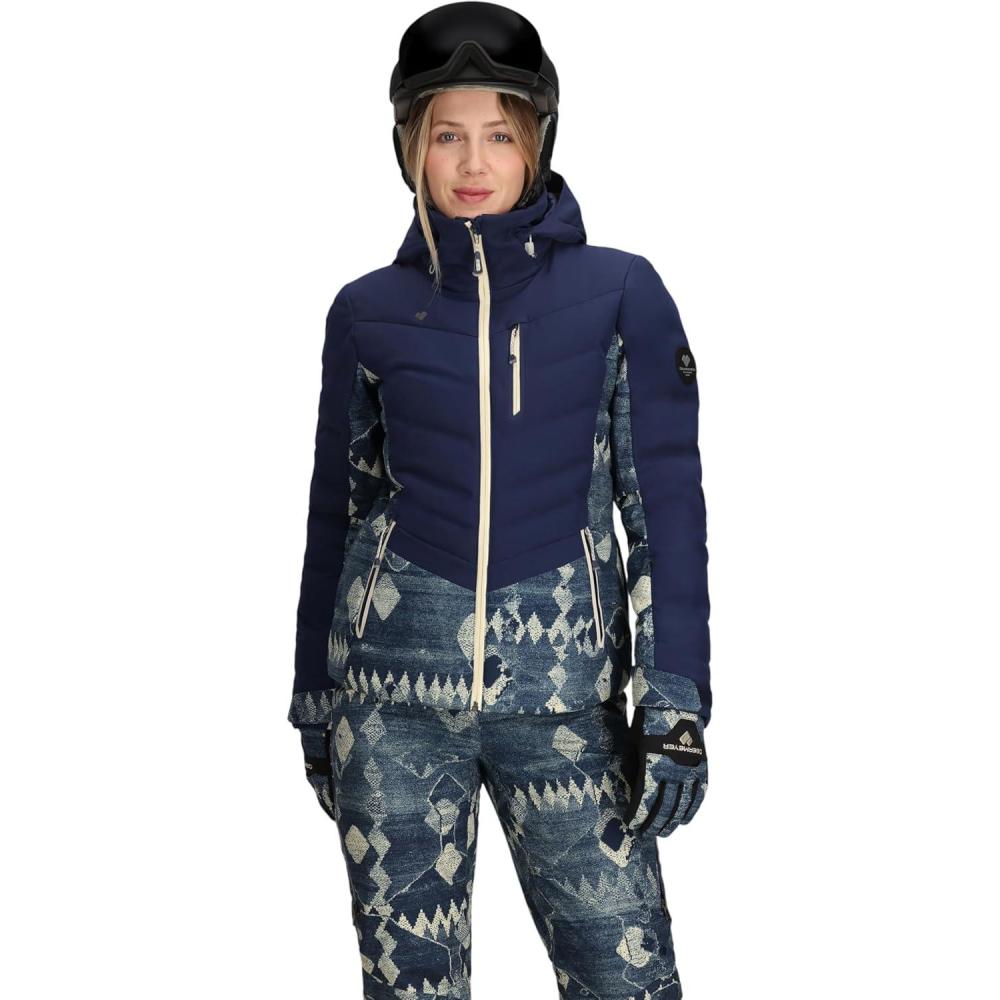 image:imageObermeyer womens Cosima Down JacketIvory Indigo Mountains