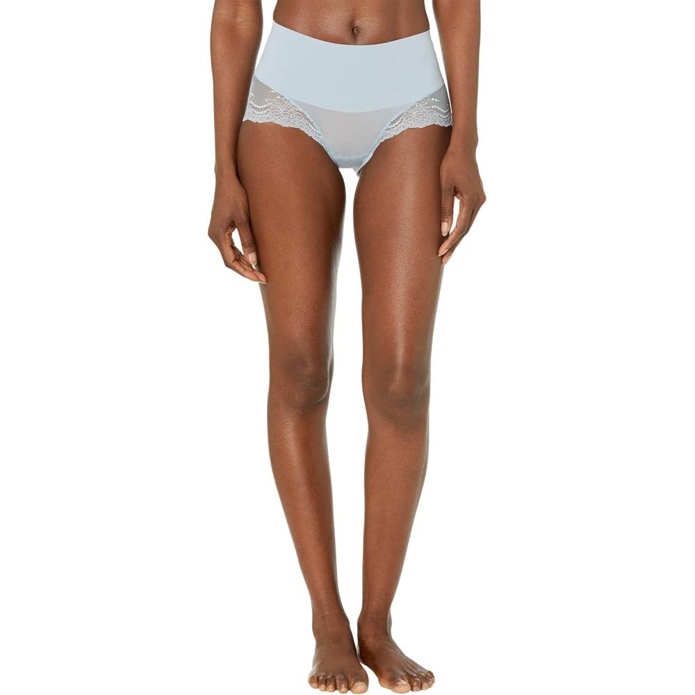 image:imageSPANX smooth Undietectable Lace HiHipster  Core Control  Comfortable Lace Shapewear Underwear  No Visible Panty LinesAntique Blue