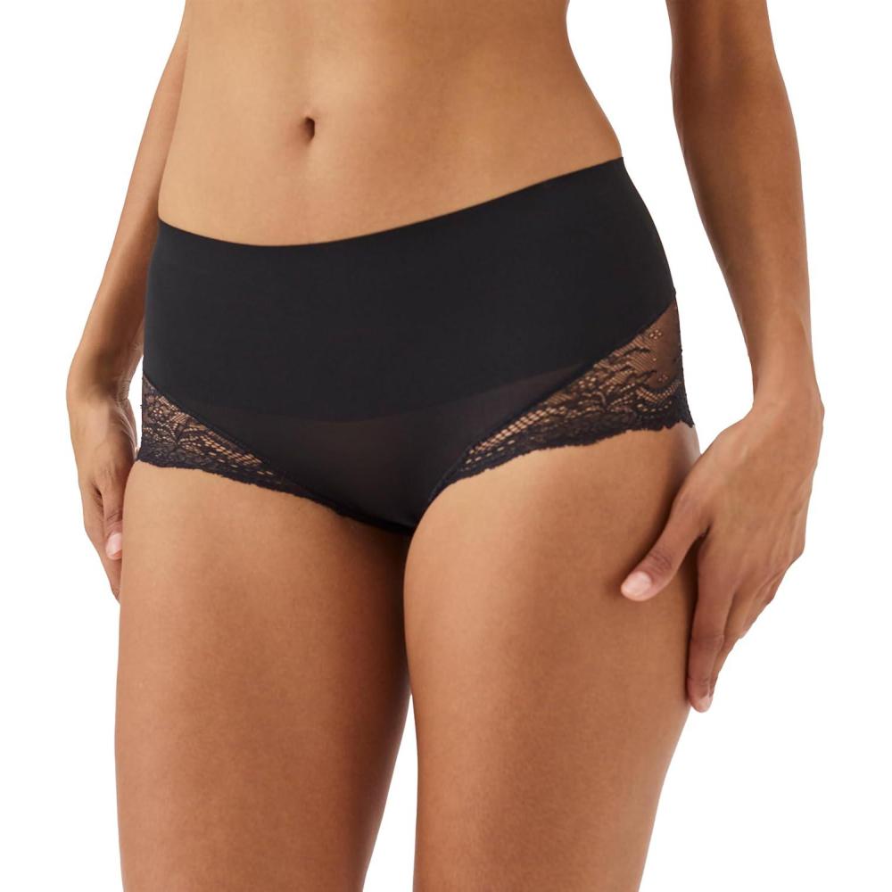 image:imageSPANX smooth Undietectable Lace HiHipster  Core Control  Comfortable Lace Shapewear Underwear  No Visible Panty LinesVery Black
