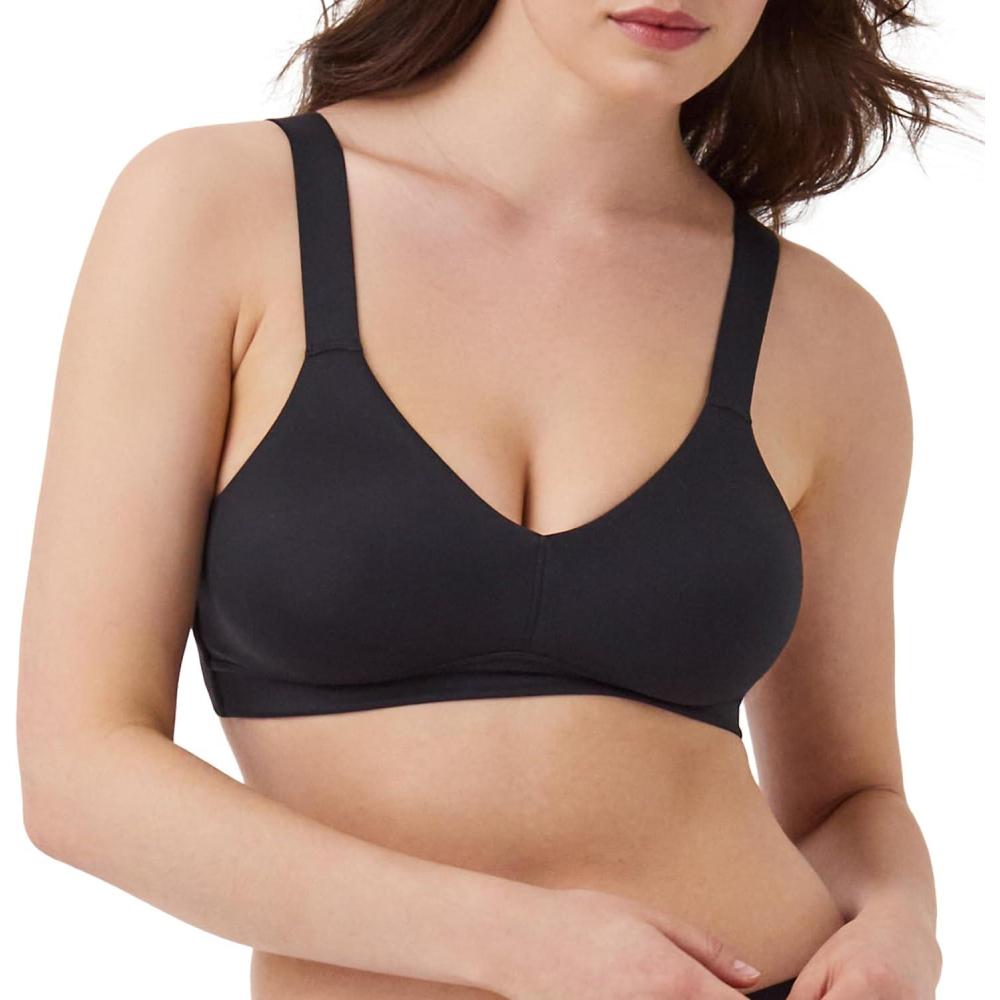 image:imageSPANXsmooth BraLlelujah Unlined Bralette Comfortable Support WireFree Bra Hosiery Back Smoothing DigFree StrapsVery Black