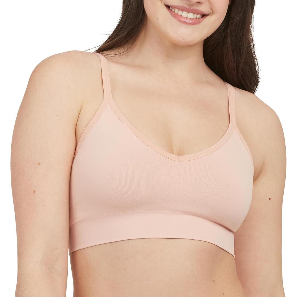 image:imageSPANXsmooth EcoCare Seamless Shaping Longline Bralette Comfortable Everyday Bralette Womens Bra with No UnderwireVintage Rose