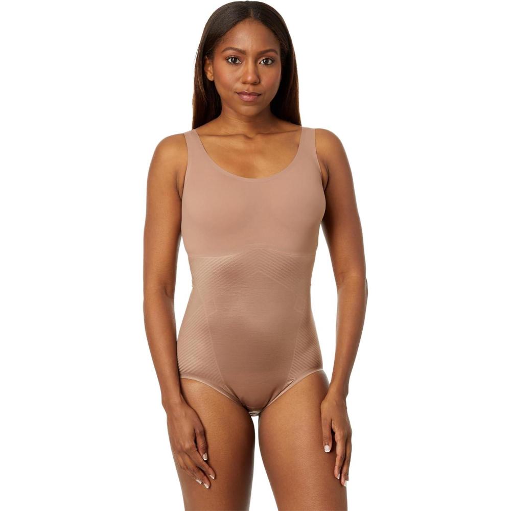 image:imageThinstincts 20 Shaping Tank Panty BodysuitCafe Au Lait