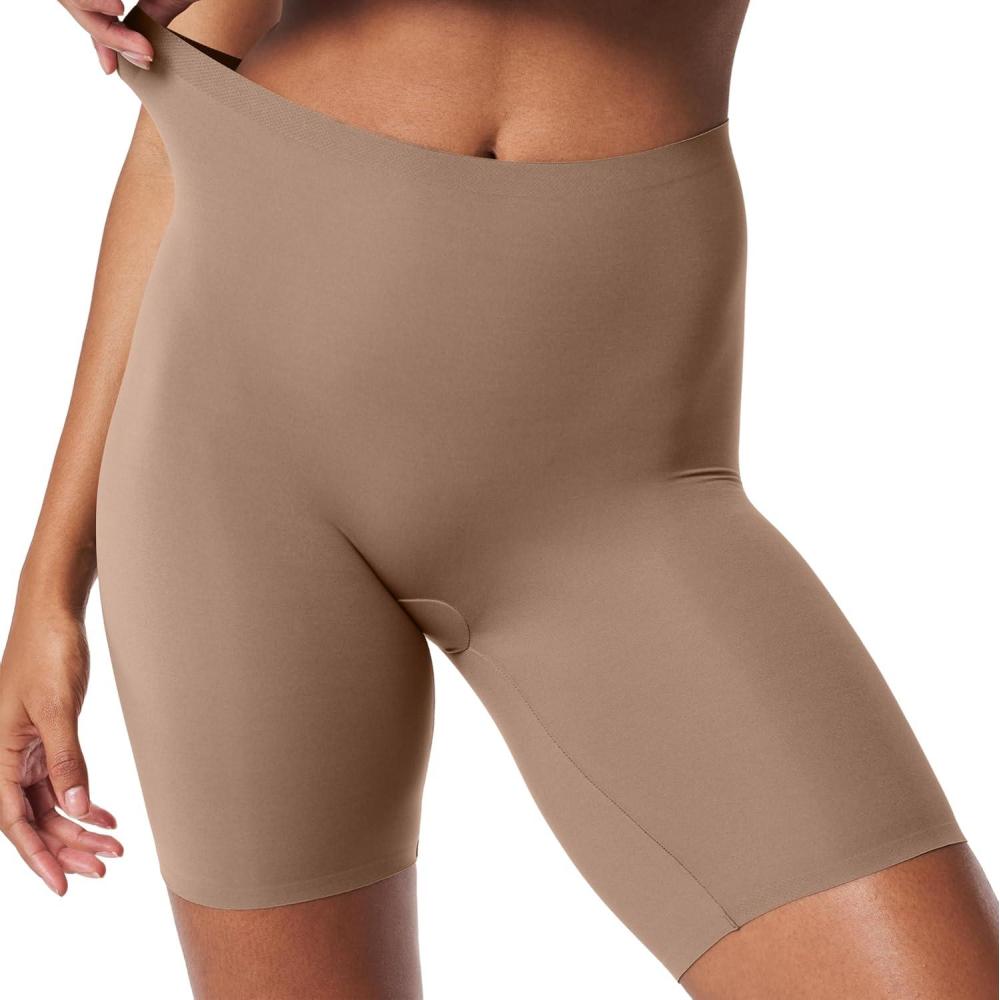 image:imageSPANXsmooth FitToYou MidThigh Shorts One Size Fits All Tummy Control Shorts AntiChafe Lightweight ShapewearNaked 20
