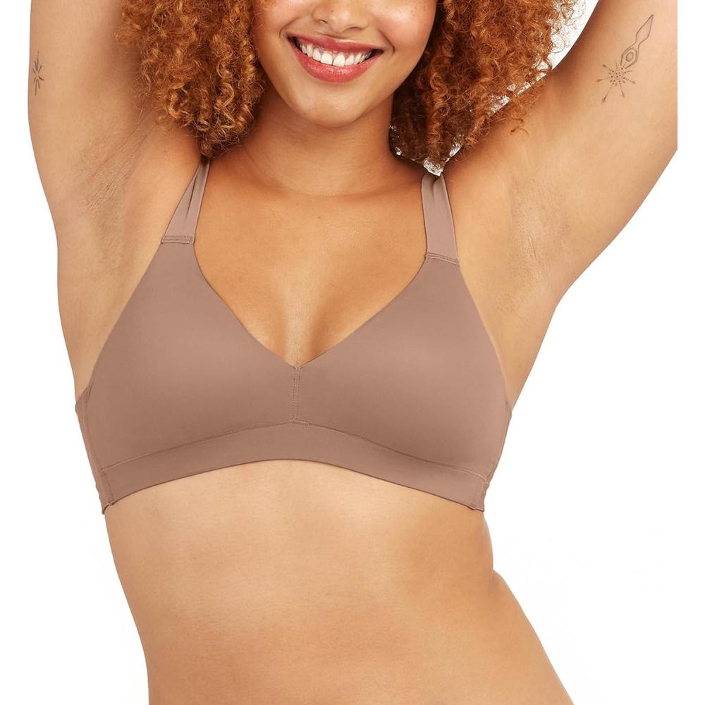 image:imageSpanx Smooth BraLlelujah Lightly Lined Bralette WireFree Comfortable Support Wireless Bra DigFree StrapsCafe Au Lait