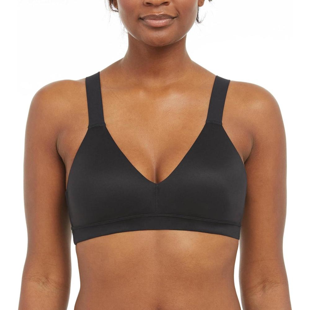 image:imageSpanx Smooth BraLlelujah Lightly Lined Bralette WireFree Comfortable Support Wireless Bra DigFree StrapsVery Black
