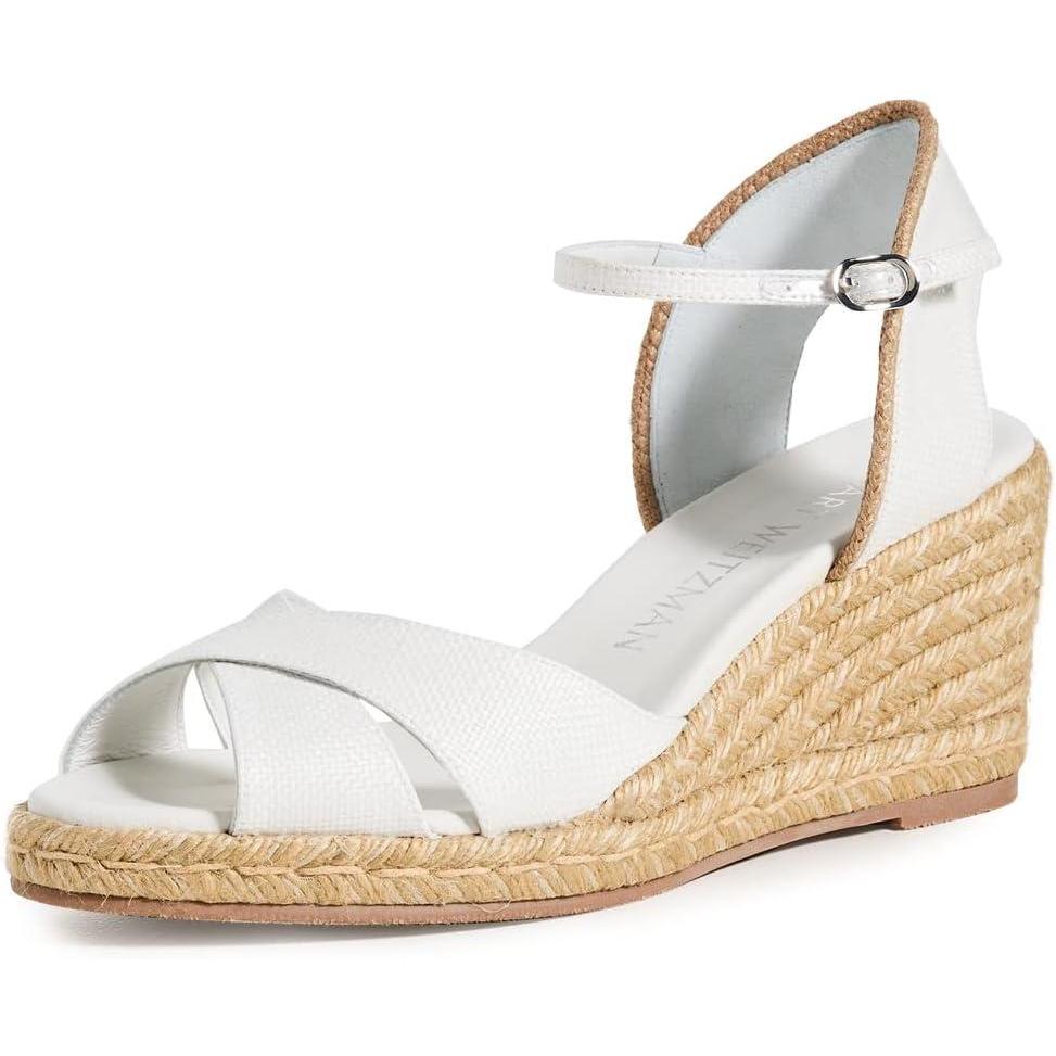 image:imageStuart Weitzman Womens Mirela Ii Wedge EspadrillesWhiteNatural Wlj