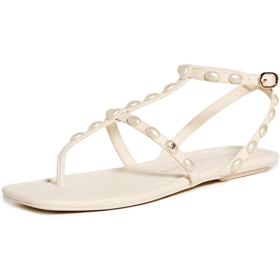 image:imageStuart Weitzman Womens Pearlita Flat SandalsSeashell