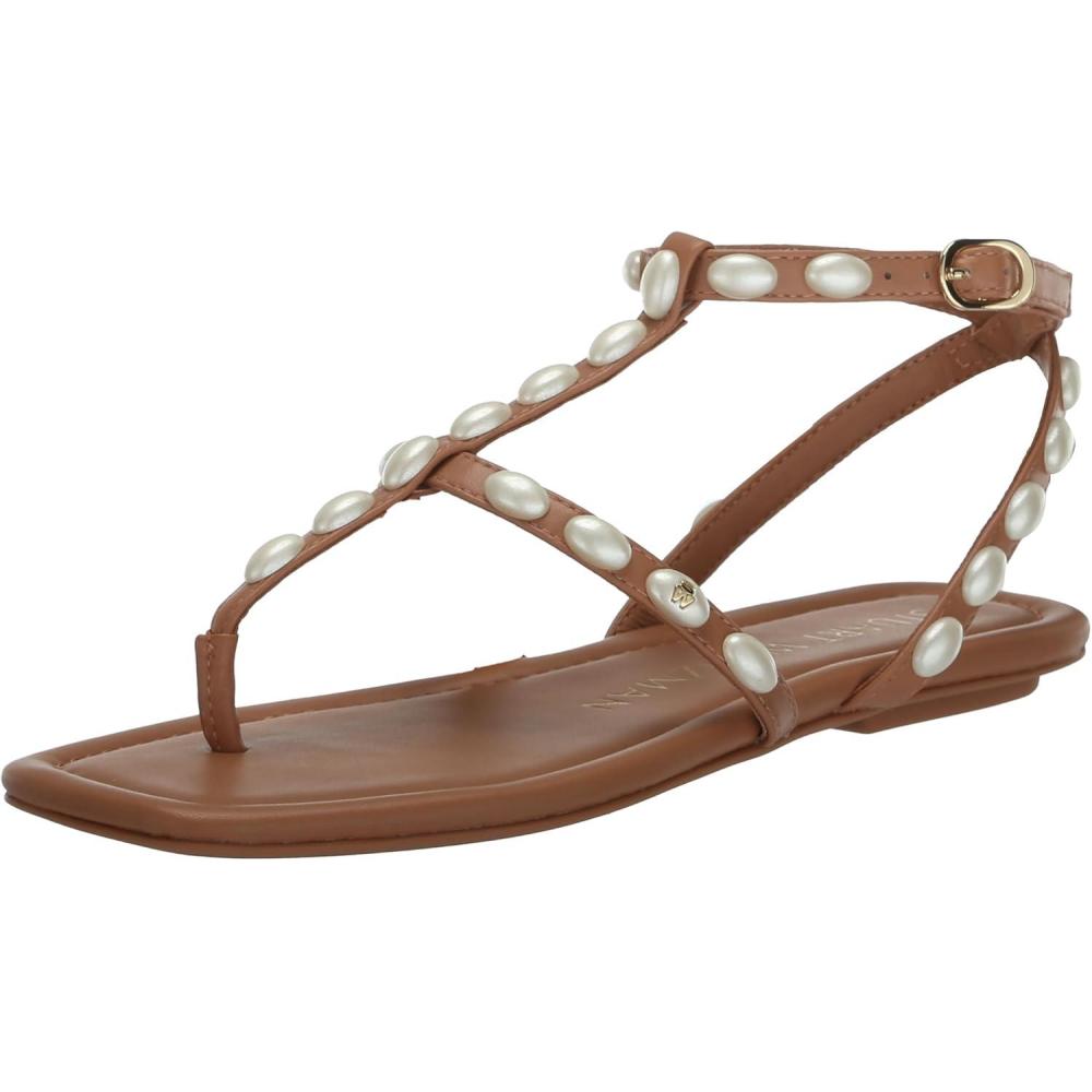 image:imageStuart Weitzman Womens Pearlita Flat SandalsTan