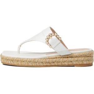 Stuart Weitzman Pearl Buckle Espadrille Sandal(Cream)