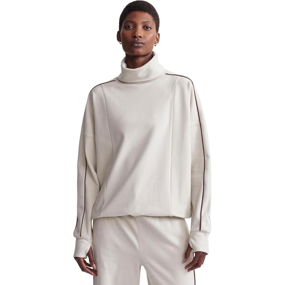 image:imageVarley womens Ariana High Neck MidlayerCement MarlBitter Chocolate