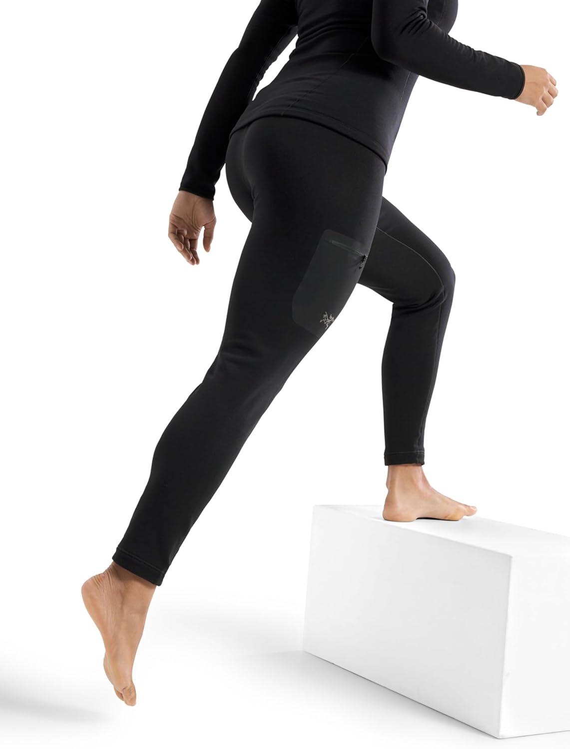 image:imageArcteryx Kyanite Baselayer Bottom Womens Warm Polartec Stretch Fleece Base LayerBlack