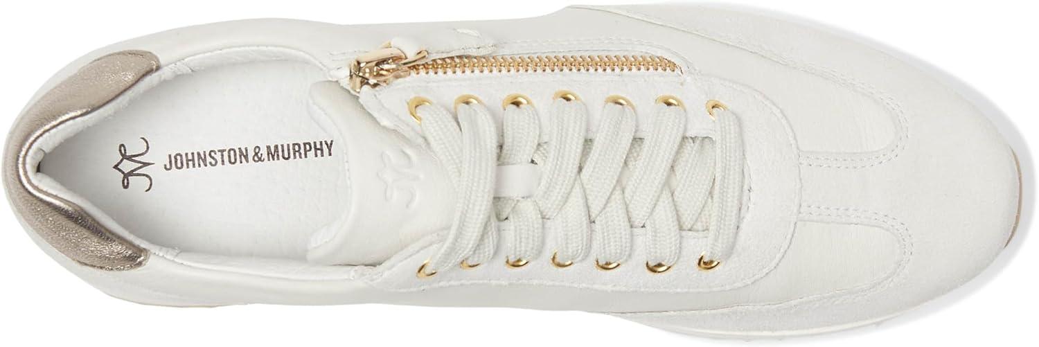 image:imageJohnston amp Murphy Womens Gracie SideZip Laceup SneakerWhite