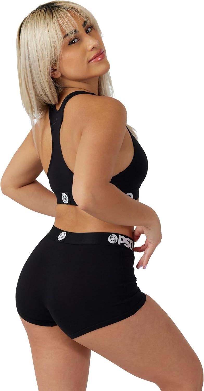 image:imagePSD Underwear Womens Boyshorts Animal Print Comfortable Boy Shorts Underwear for Women Womens Underwear Packs amp SinglesBlack