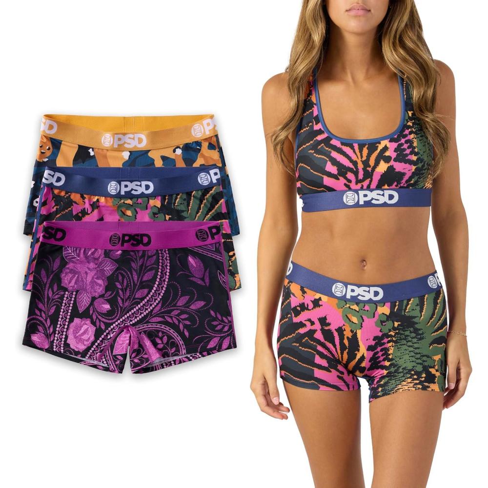 image:imagePSD Underwear Womens Boyshorts Animal Print Comfortable Boy Shorts Underwear for Women Womens Underwear Packs amp SinglesHoliday Mood 3pack
