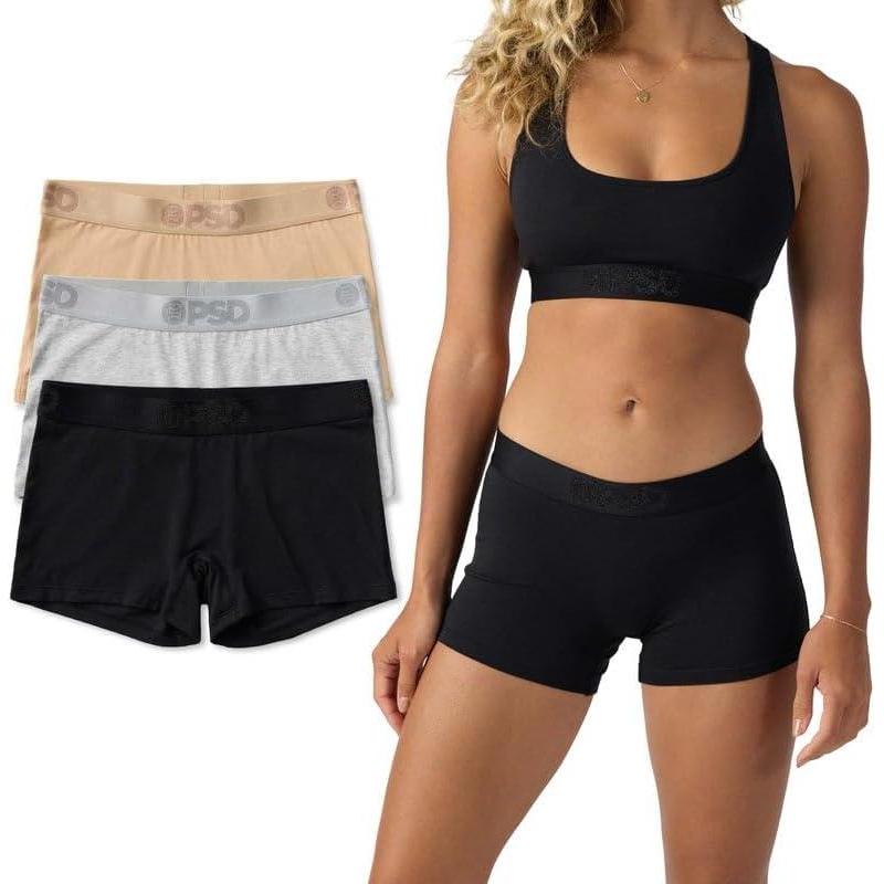 image:imagePSD Underwear Womens Boyshorts  Animal Print Comfortable Boy Shorts Underwear for Women Womens Underwear Packs amp SinglesNeutrals 3pack