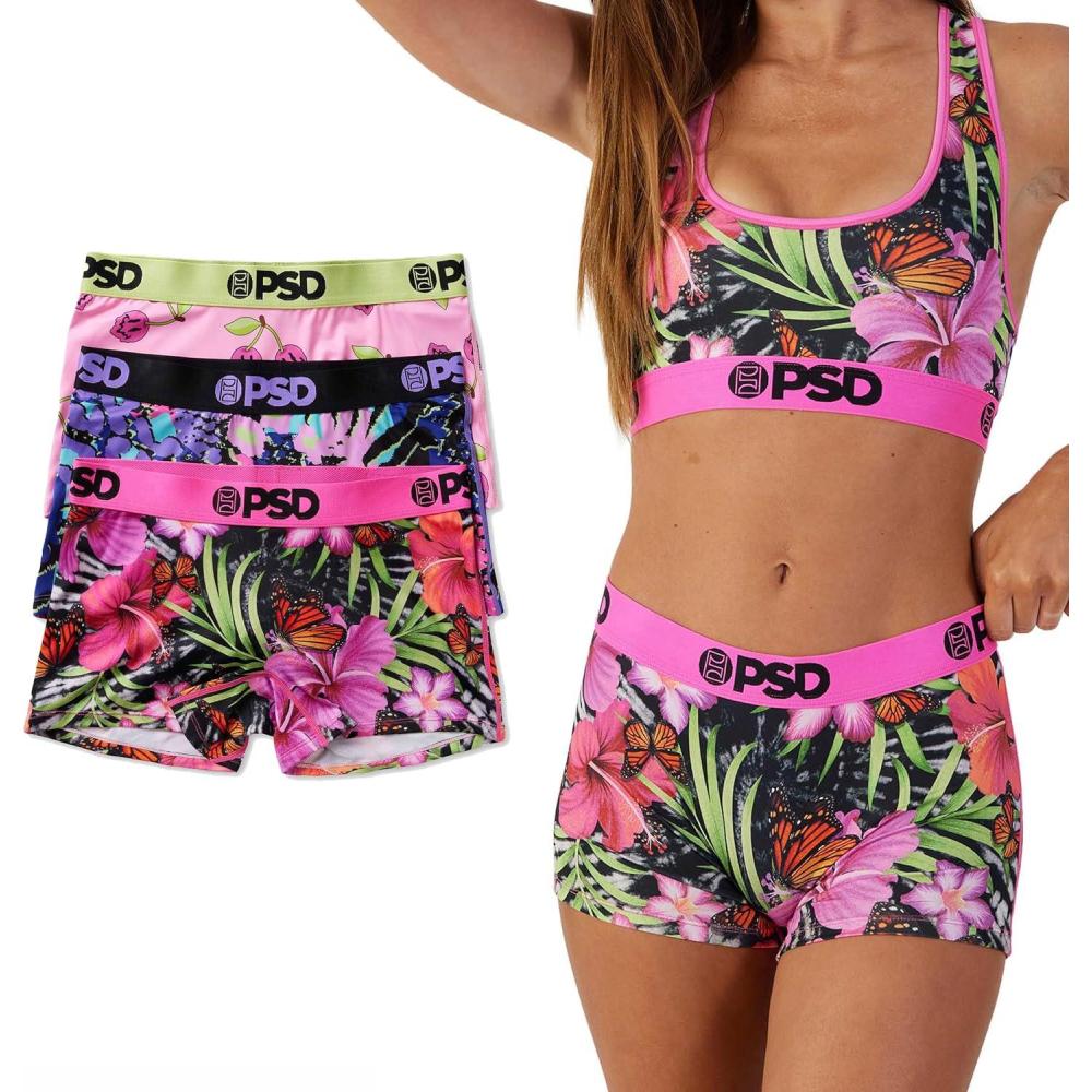 image:imagePSD Underwear Womens Boyshorts  Animal Print Comfortable Boy Shorts Underwear for Women Womens Underwear Packs amp SinglesWild Trip 3pack