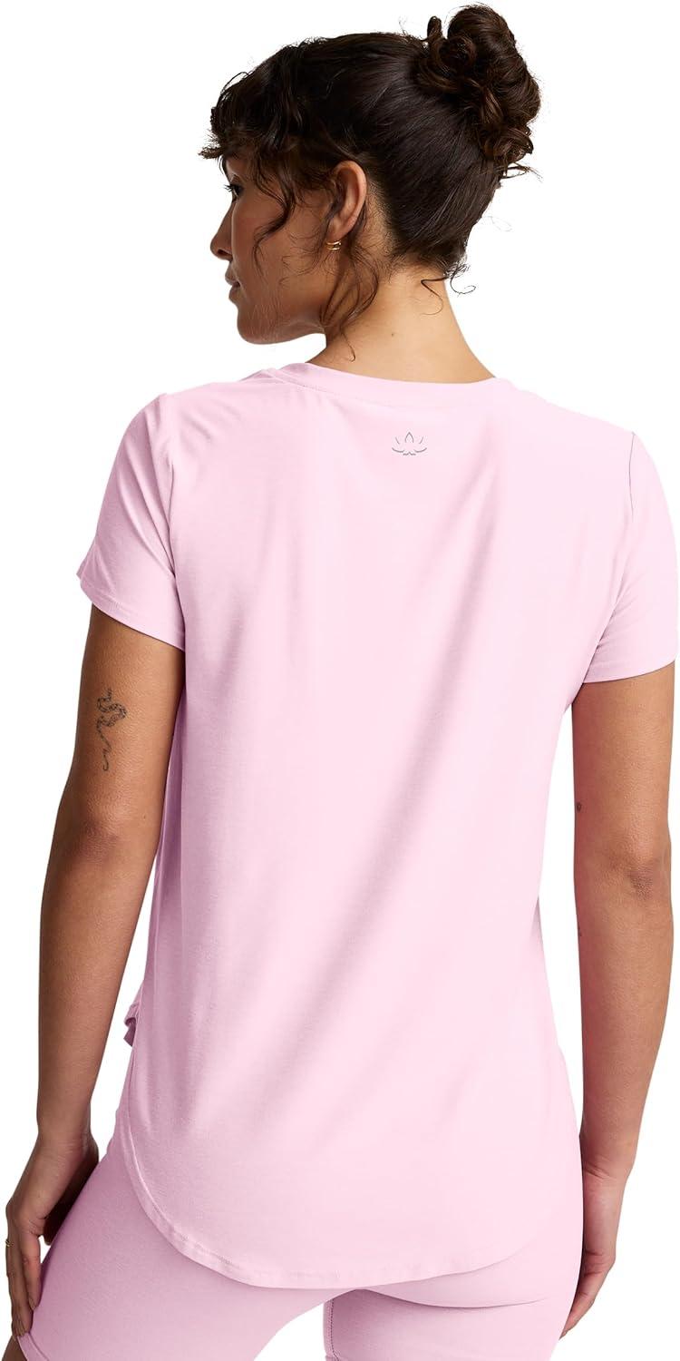 image:imageBeyond Yoga Womens Featherweight On The Down Low TeeFrosty Pink Heather