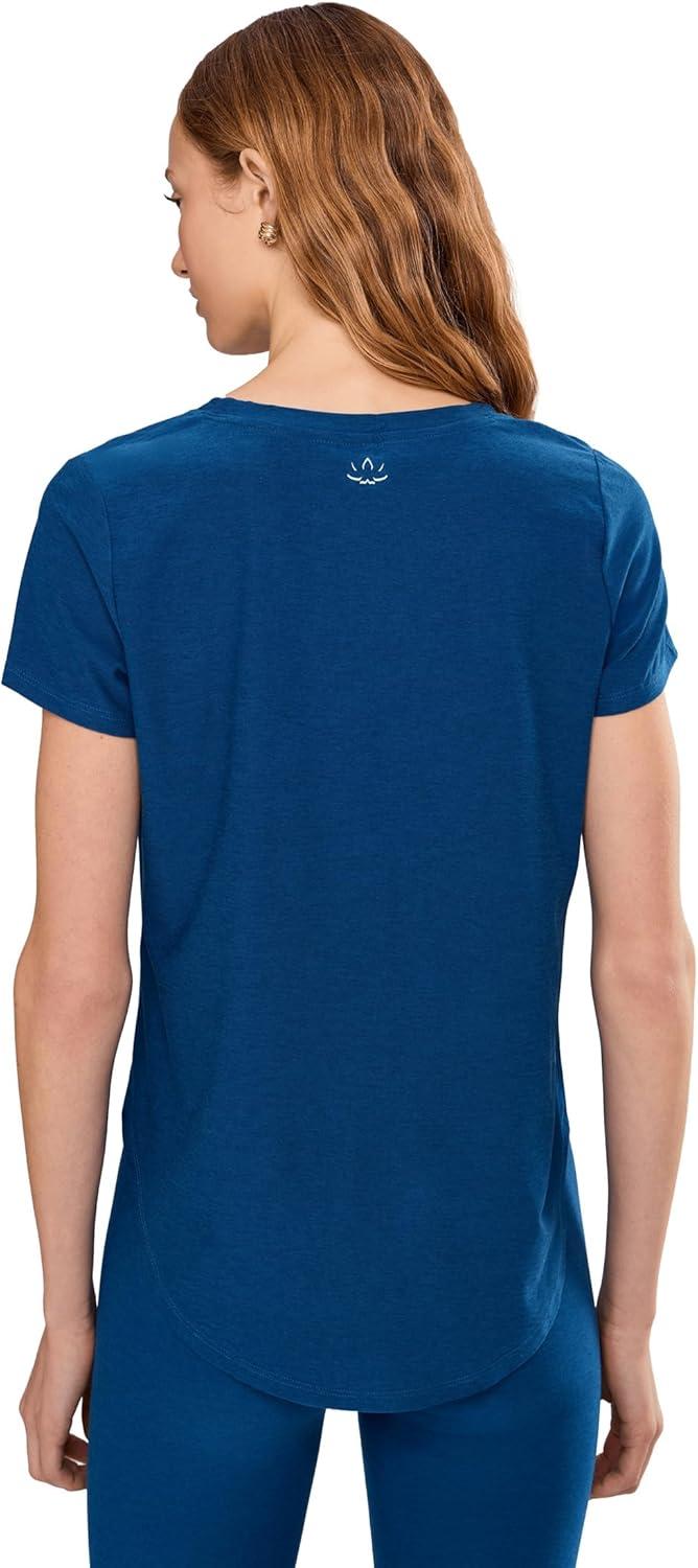 image:imageBeyond Yoga Womens Featherweight On The Down Low TeeMarine Blue Heather