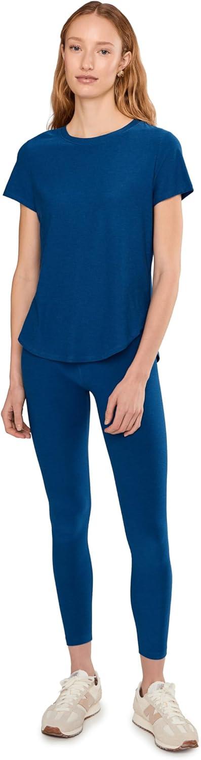 image:imageBeyond Yoga Womens Featherweight On The Down Low TeeMarine Blue Heather