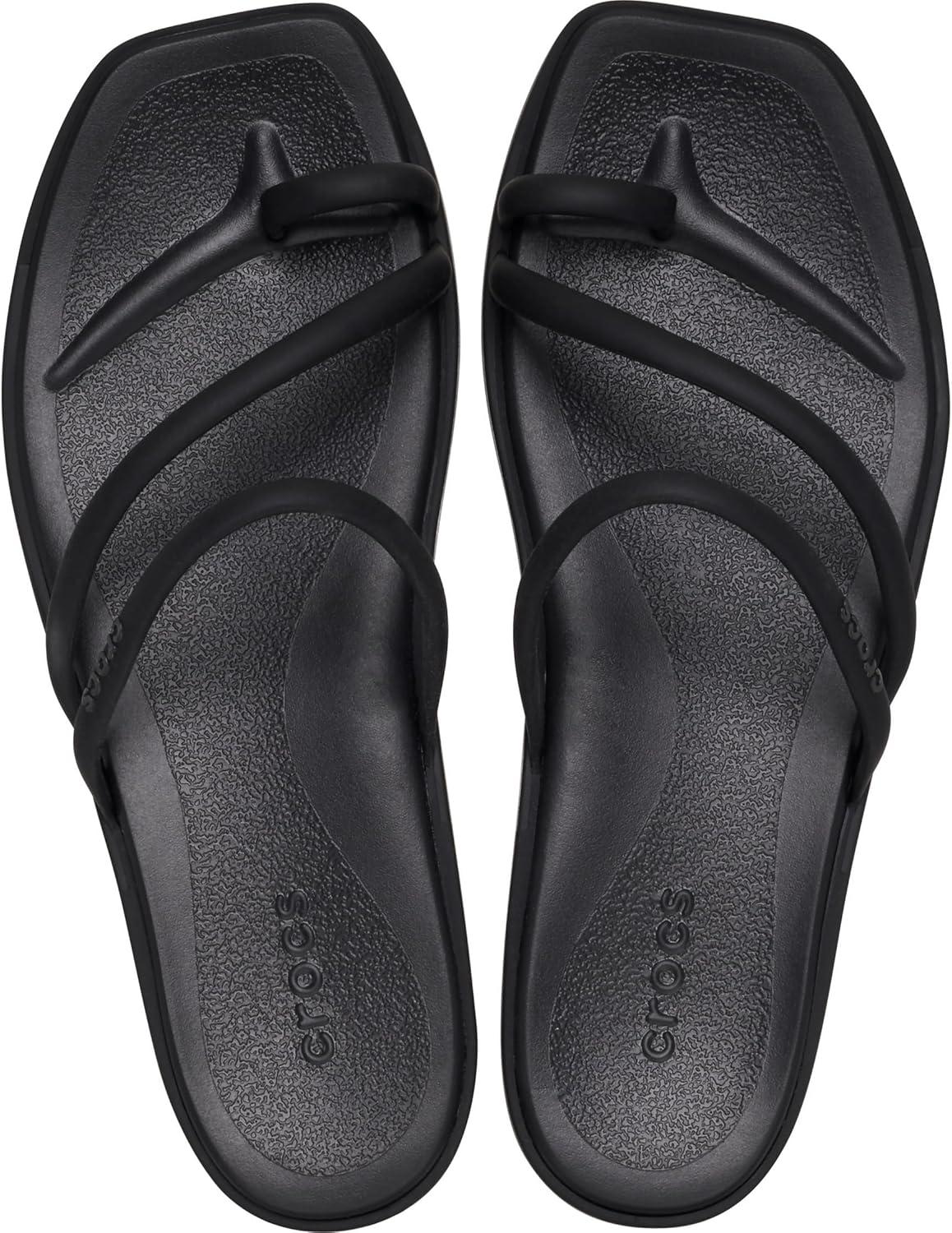 image:imageCrocs Womens Miami Toe Loop Sandal FlatBlack