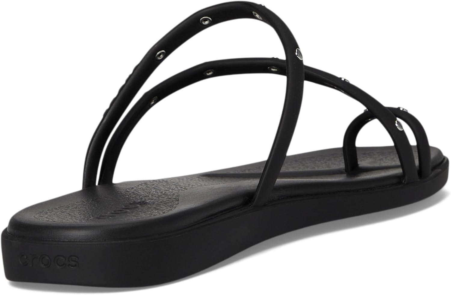 image:imageCrocs Womens Miami Toe Loop Sandal FlatBlack Studs